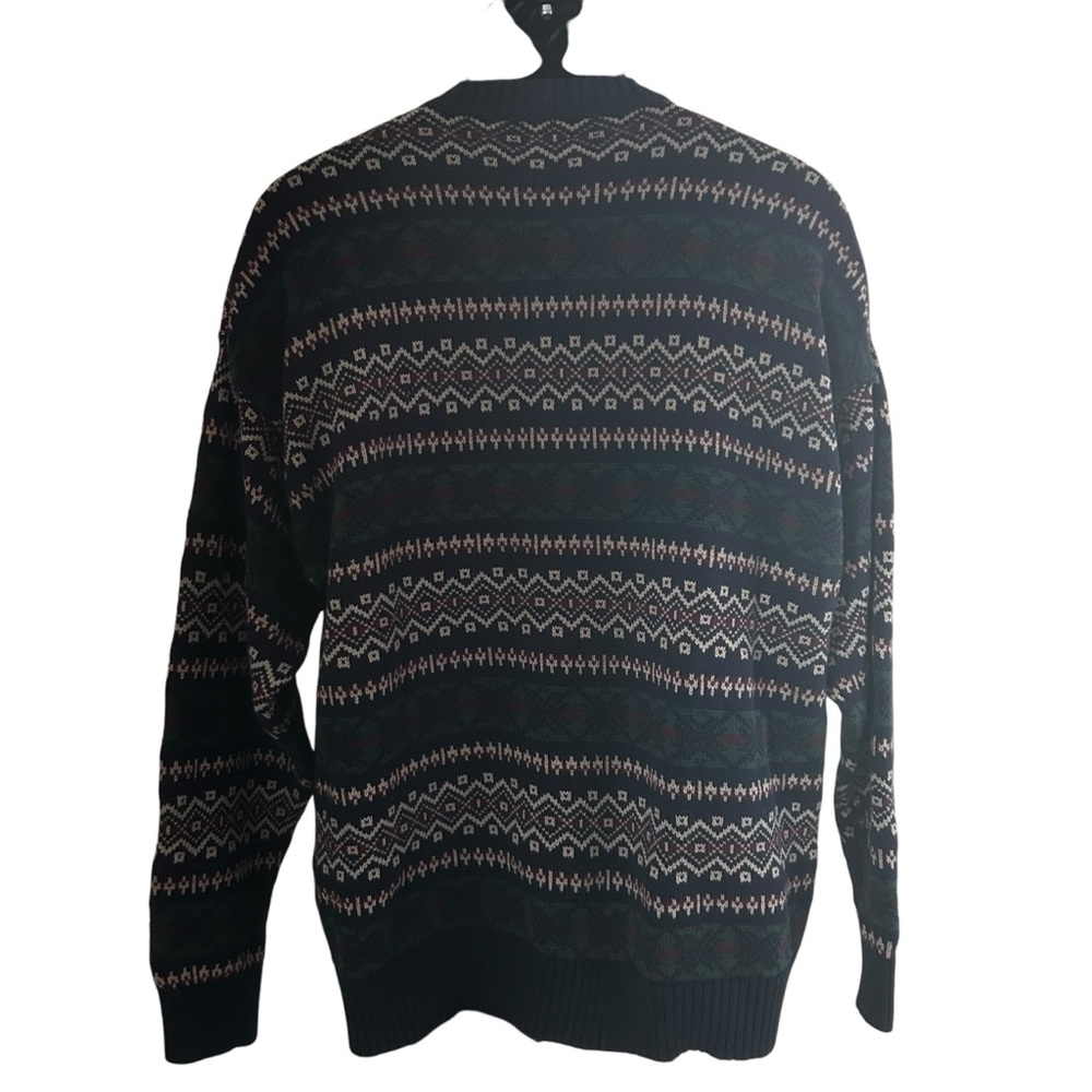 Dockers Sweater Mens SZ LG Y2K blue  nordic grandpa cabincore retro 100%cotton - Picture 2 of 13